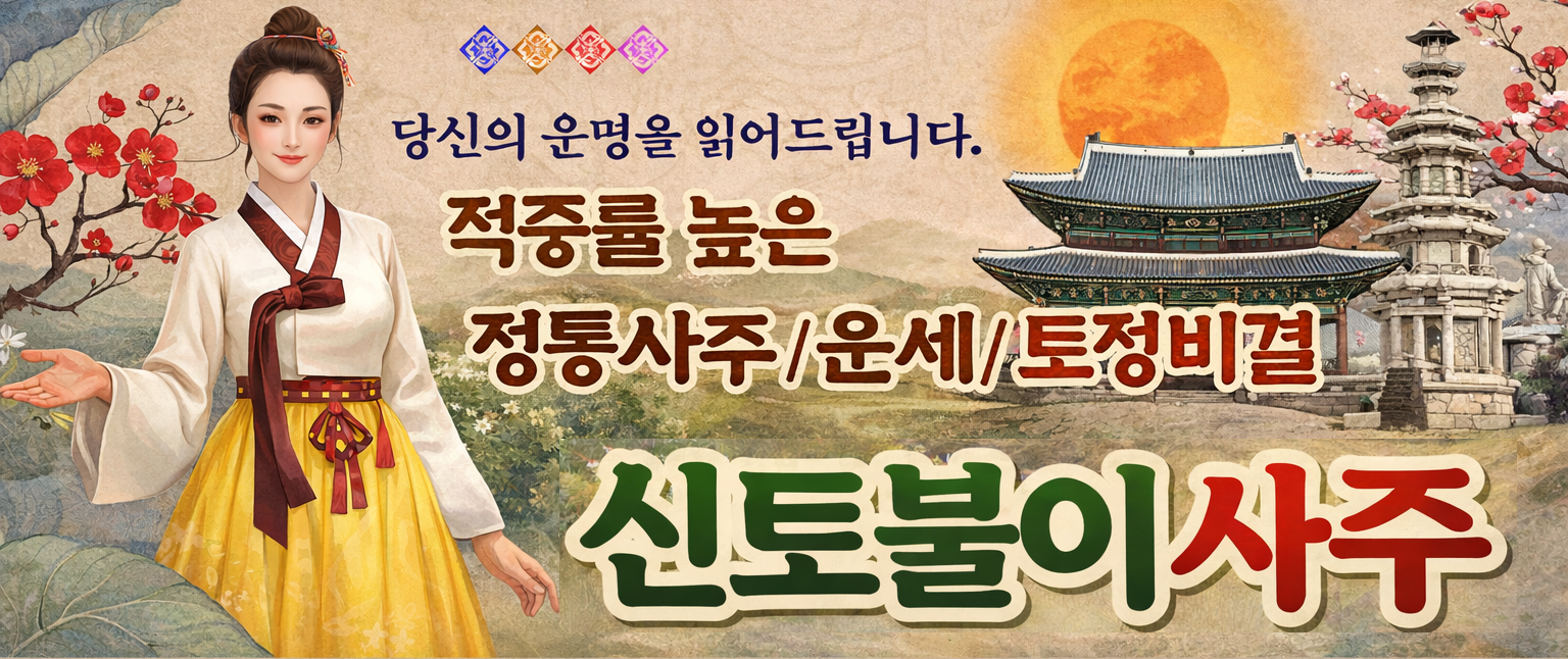 신토불이사주 신토사주 사주풀이 토정비결 메인 배너