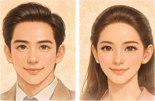 좋은 관상 샘플 일러스트(기색)