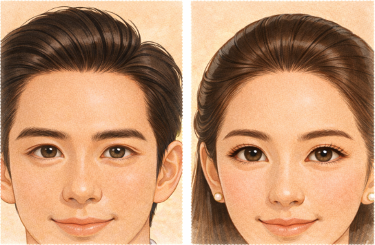 좋은 관상 샘플 일러스트(미간)